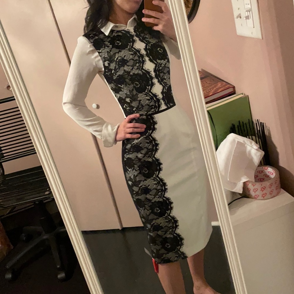 Karen Millen knee length lace pencil dress